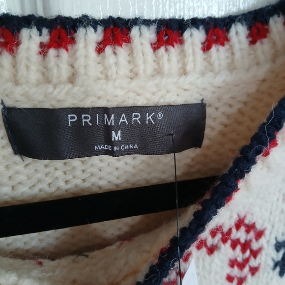 Primark V-Neck Knit Vest NWT Academia Preppy Ski  Granola Girl Size M - Picture 6 of 6